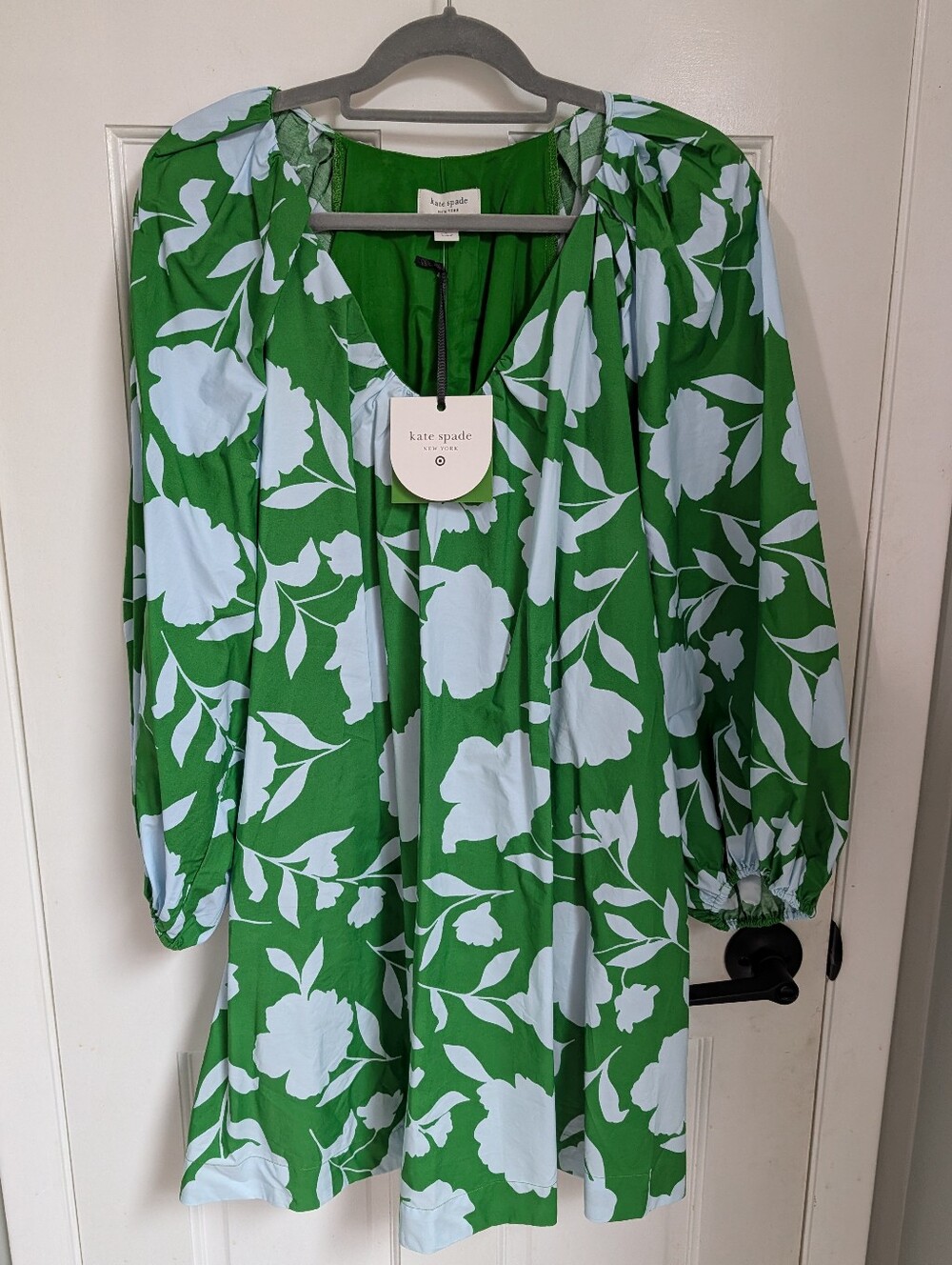 kate spade green and light blue floral tunic